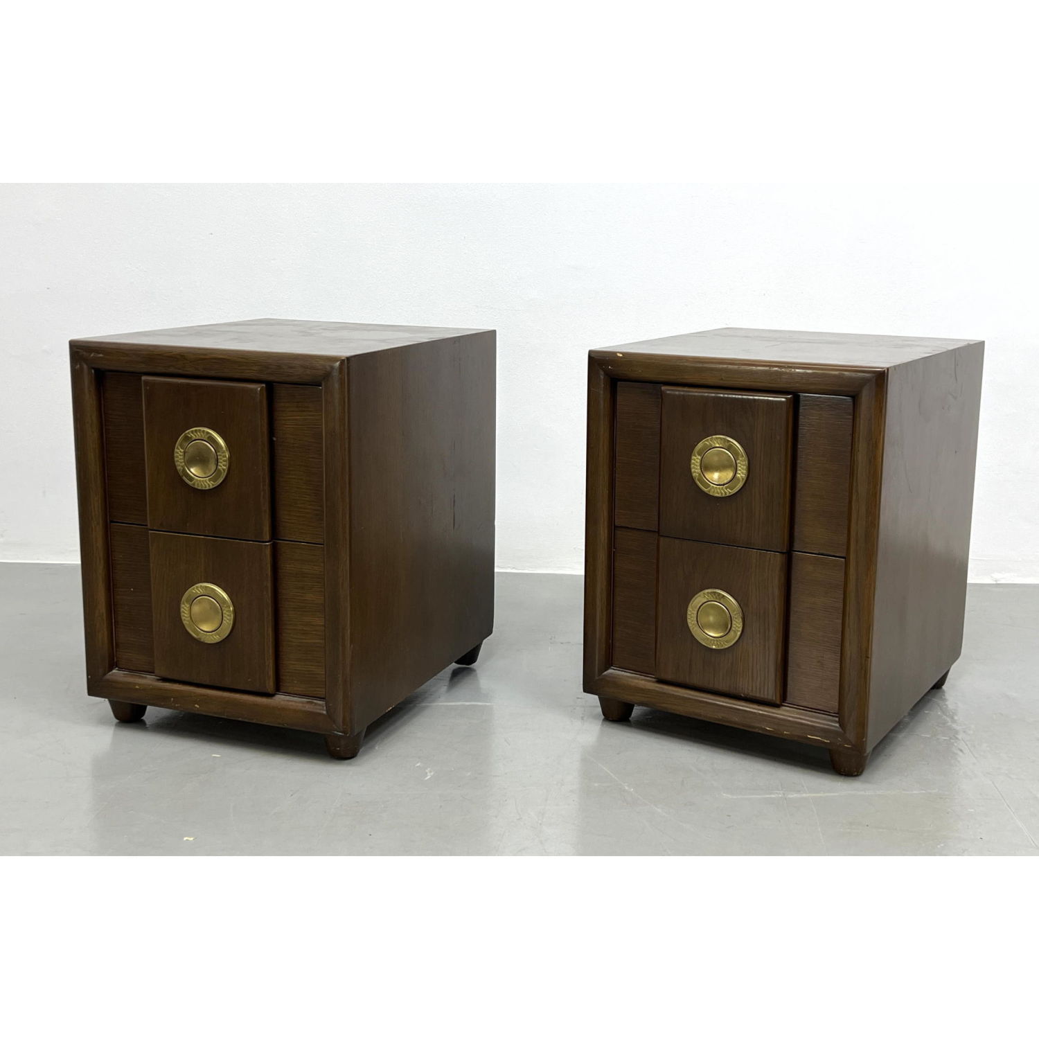 Appraisal: Pair Pr Karpen California Manor Side Table Night Stands Dimensions