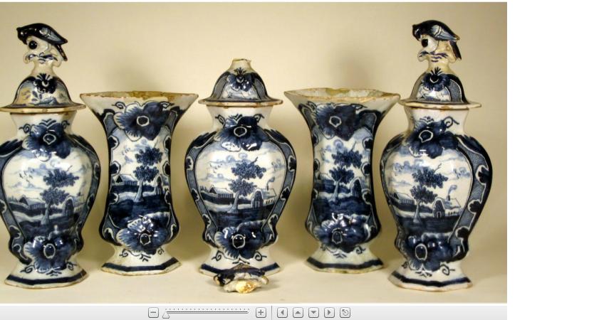 Appraisal: Dutch blue and white delft five piece garniture th century