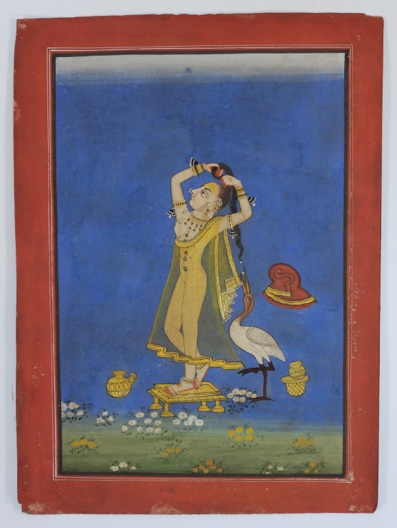 Appraisal: INDIAN KOTA SCHOOL MINIATURE PAINTING India th CenturyDepicts Shringar Ragini