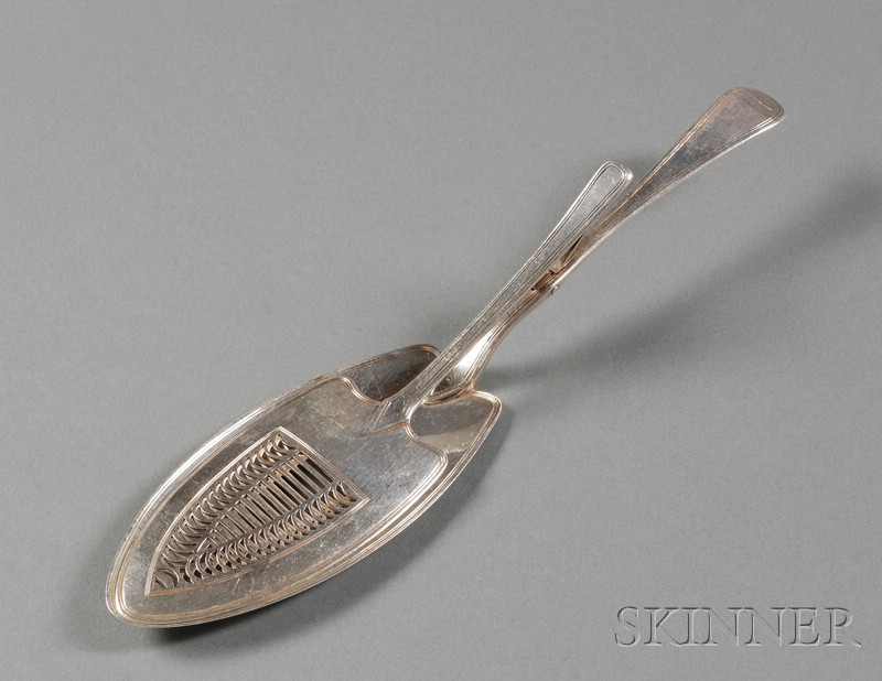 Appraisal: George III Silver Fish Serving Tongs London makers' mark rubbed