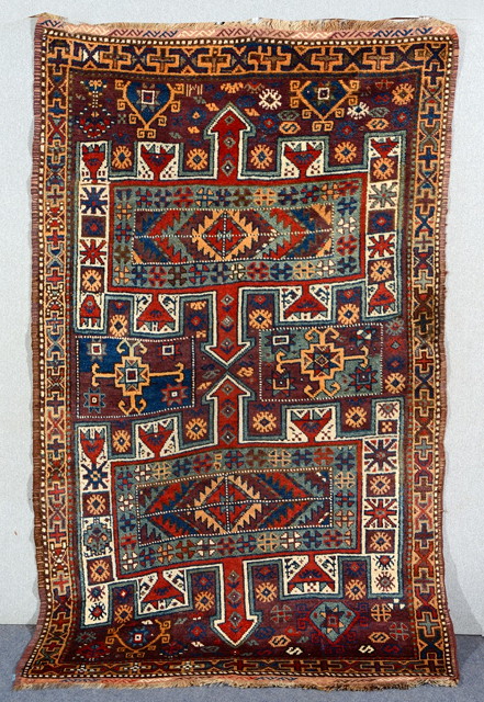 Appraisal: A TURKISH OR KURDISH DATED POLYCHROME RUG with all over