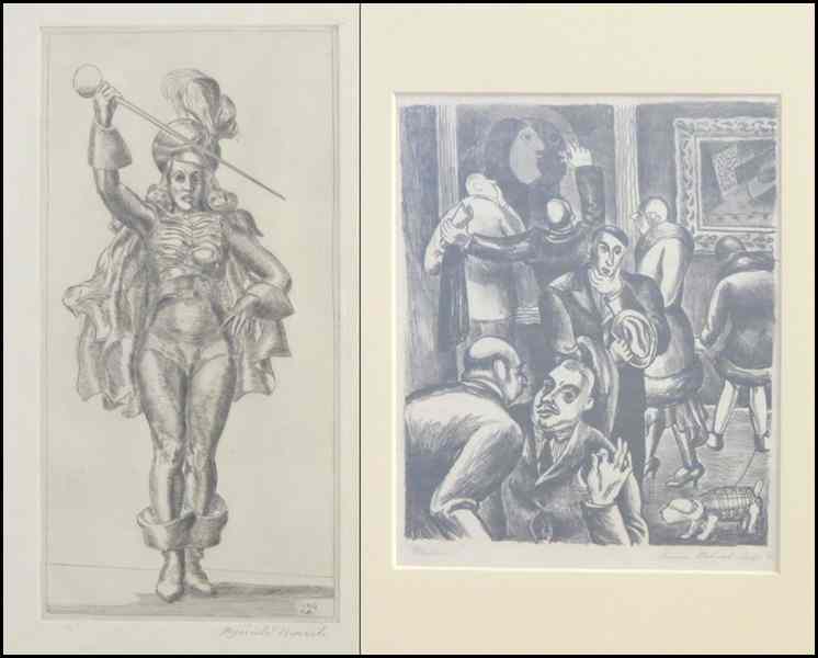 Appraisal: TWO FRAMED AMERICAN PRINTS MARSH BOHROD Reginald Marsh - Drum