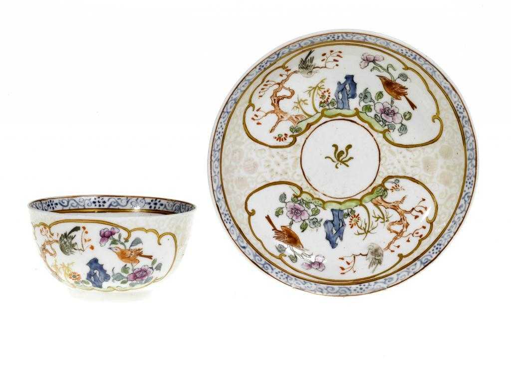 Appraisal: A DERBY TEA BOWL AND SAUCER painted in famille rose