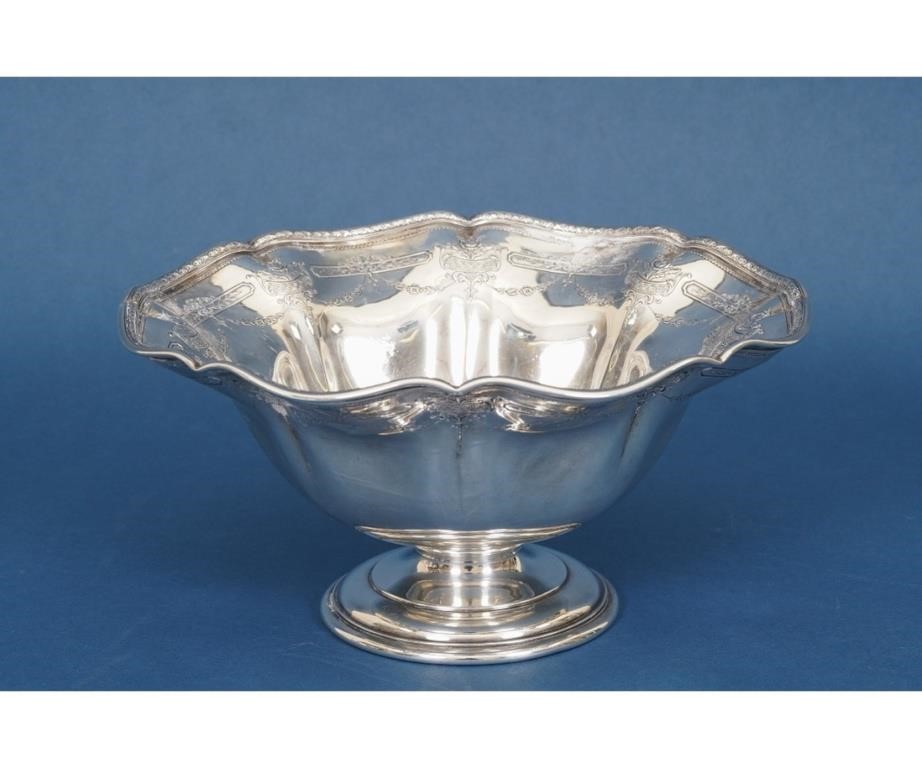 Appraisal: Sterling silver centerpiece dish monogrammed h x dia troy oz