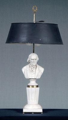 Appraisal: Lamp with Henry Irving parian bust parian bust marked quot