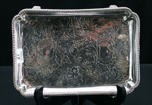 Appraisal: A George III sterling silver tray London maker PN