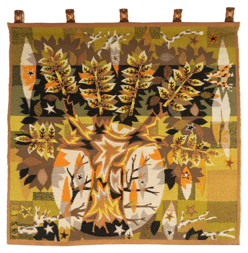 Appraisal: JEAN-CLAUDE BISSERY TAPESTRY WALLHANGINGFrance circa wool signed in weaving with