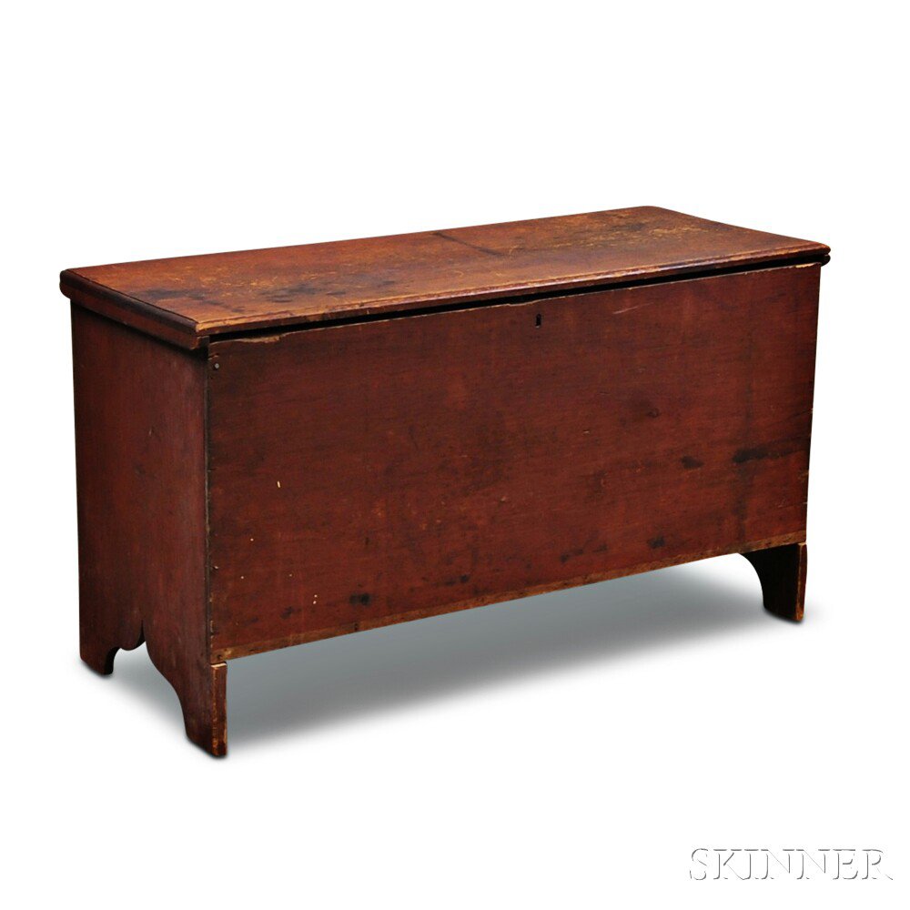 Appraisal: Red-painted Six-board Chest New England early th century ht wd