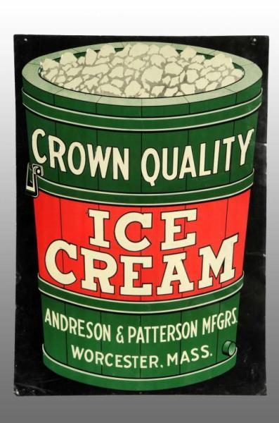 Appraisal: Embossed Tin Crown Quality Ice Cream Sign Description s to