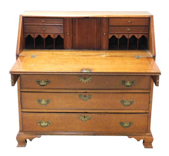 Appraisal: Late th C American slant lid desk c figured maple