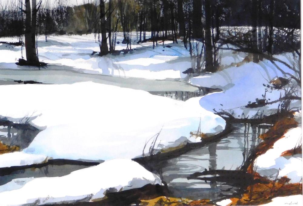 Appraisal: Robert Highsmith American b Brook Ice watercolor on paper depicts