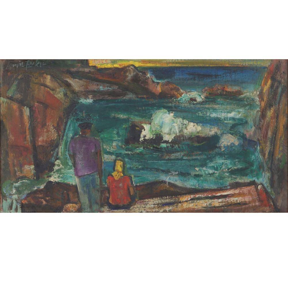 Appraisal: Maurice Becker New York Mexico - seascape with figures on