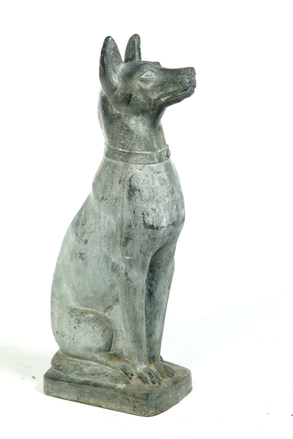 Appraisal: AMERICAN STATUE OF A SEATED DOG Late th century Lead