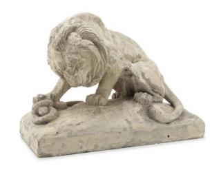 Appraisal: A Cast Stone Figure of a Lion Height x width