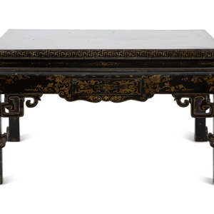 Appraisal: A Chinese Carved and Lacquered Low Table LATE TH CENTURY