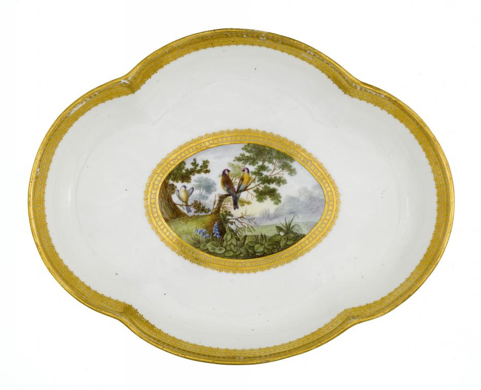 Appraisal: A DERBY LOBED OVAL DESSERT DISH painted by George Complin