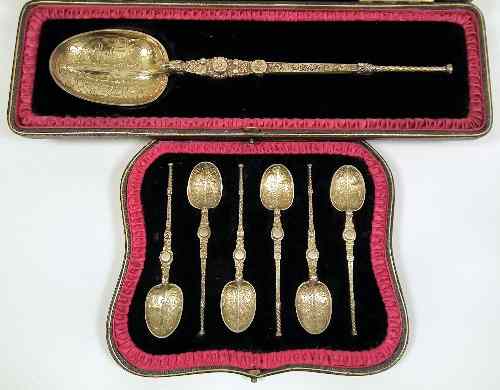 Appraisal: An Edward VII silver gilt Anointing spoon ins overall by