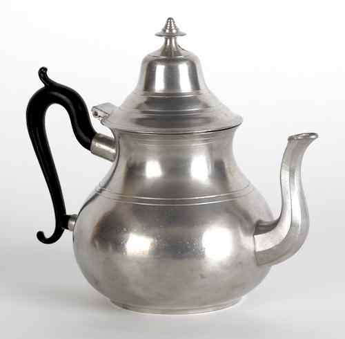 Appraisal: Beverly Massachusetts pewter teapot ca bearing the touch of Eben