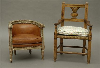 Appraisal: Louis XVI-Style Painted Child's Berg re Together with a French