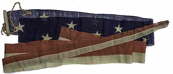 Appraisal: Civil War Naval Ship's Commissioning Pennant A rare Civil War