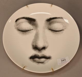 Appraisal: Piero Fornasetti porcelain plate marked Tema E Variazioni Fornasetti Milano