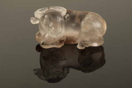 Appraisal: A CHINESE ROCK CRYSTAL BUFFALO probably Qing the recumbent beast