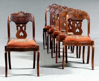 Appraisal: Set of six Thomas Day side chairs mahogany with ash