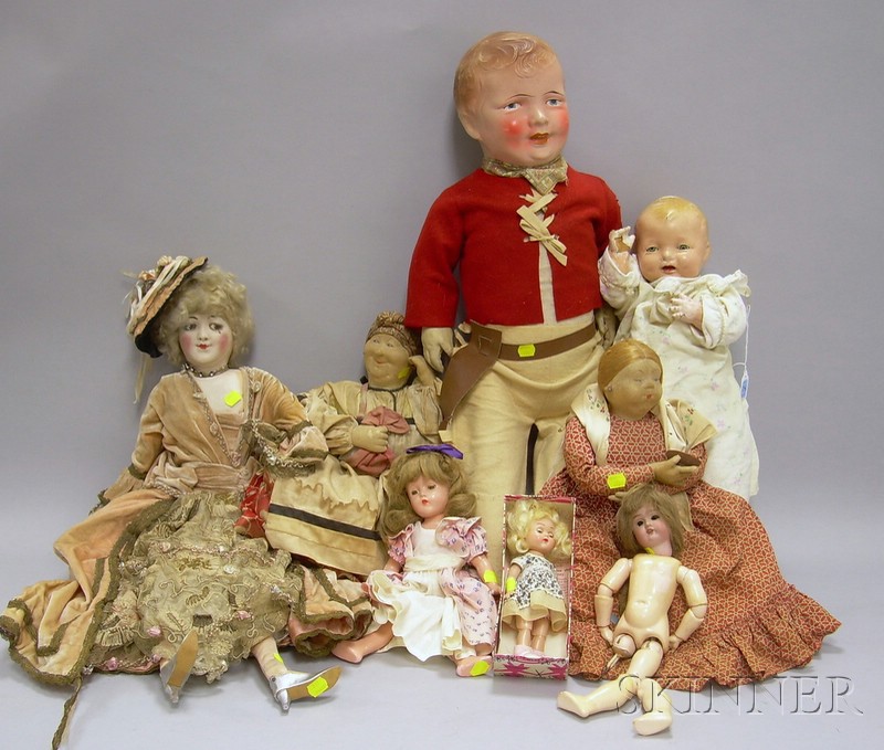 Appraisal: Eight Assorted Dolls including three cloth two composition two plastic