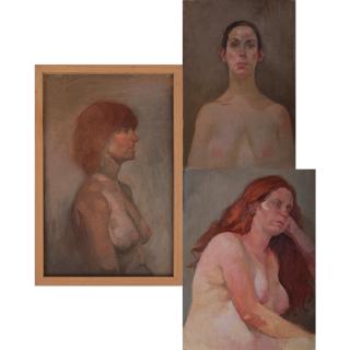 Appraisal: Herbert Steinberg - Three Female Nude Studies Oil on canvas