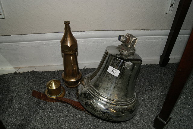 Appraisal: A GEORGE VI CHROMIUM PLATED FIRE STATION BELL together with