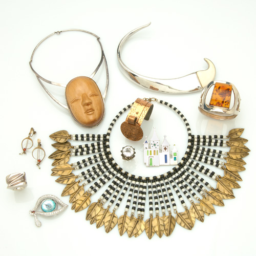 Appraisal: Contemporary studio and Modernist jewelry eleven pieces most sterling including