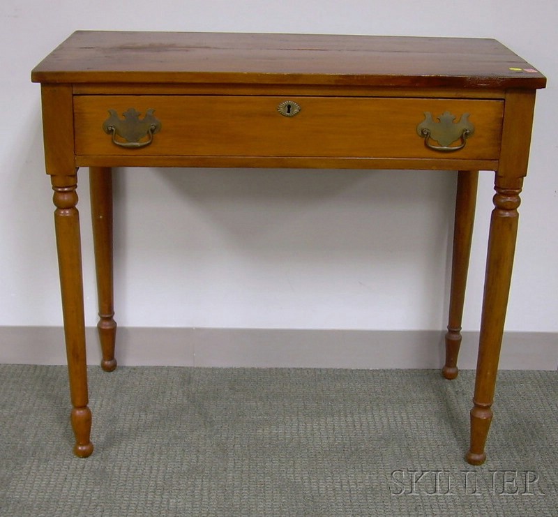 Appraisal: Country Pine Dressing Table with Long Drawer