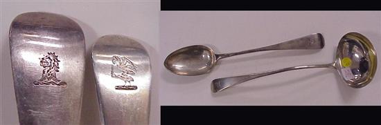 Appraisal: th C English sterling London - ladle with engraved birds