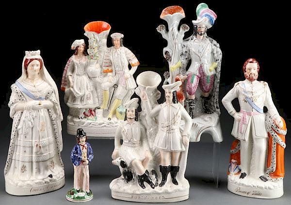 Appraisal: ENGLISH STAFFORDSHIRE FIGURES MID TH C A FIVE PIECE GROUP