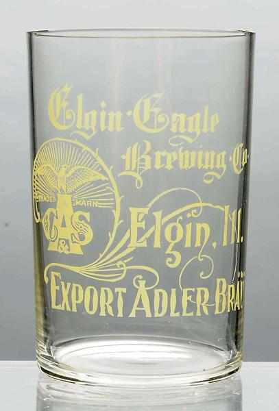 Appraisal: Elgin Eagle Brewing Co Acid-Etched Beer Glass For Export Alder-Brau