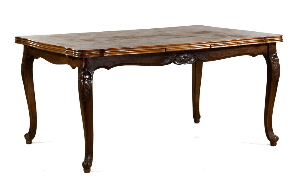 Appraisal: - French Oak Dining Table Custom French dining table oak