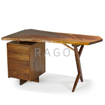 Appraisal: GEORGE NAKASHIMA - NAKASHIMA STUDIOS Walnut Conoid Desk New Hope