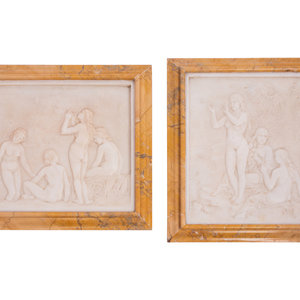 Appraisal: A Pair of Italian White Marble Relief Plaques Early th