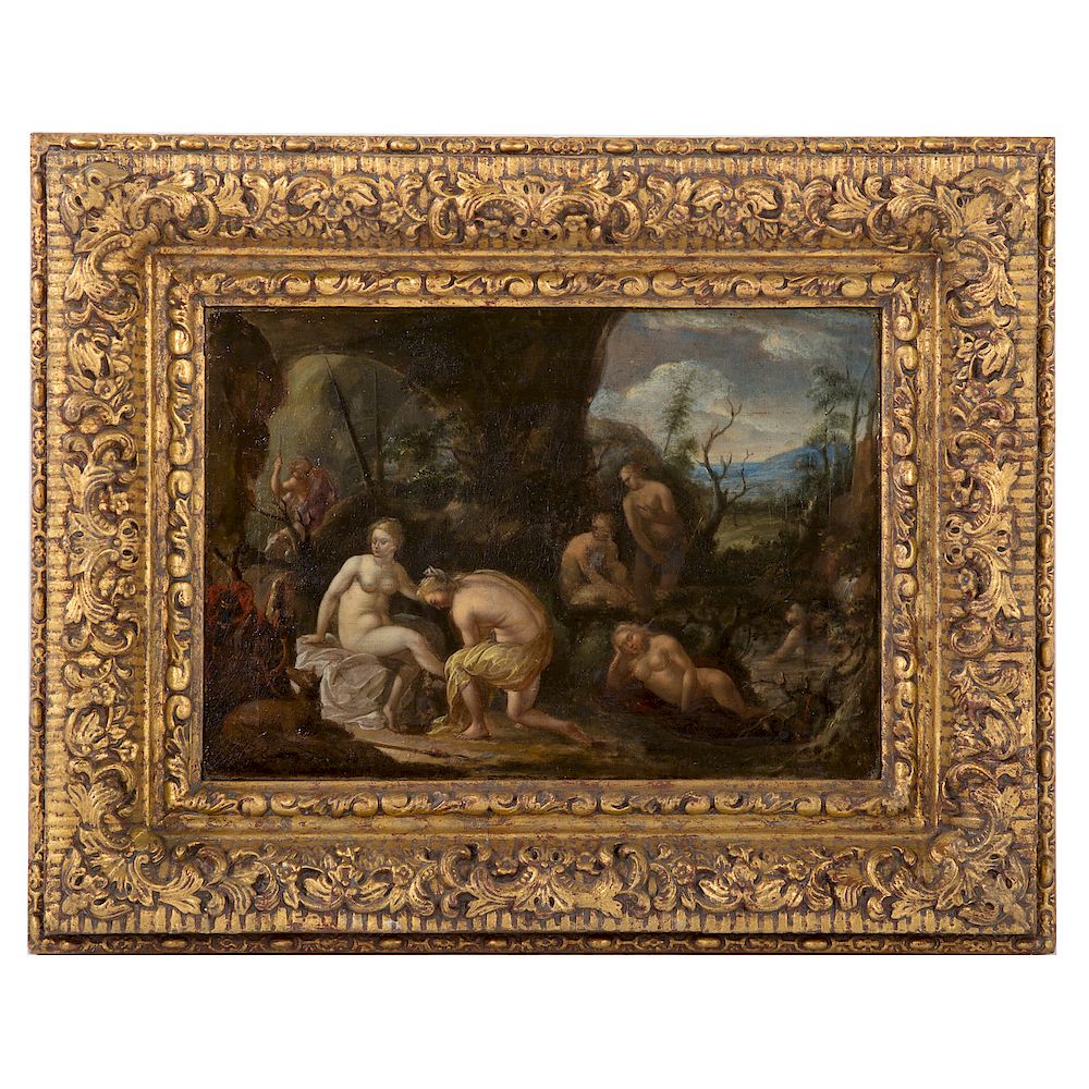 Appraisal: Flemish School th c Diana and Actaeon oil Diana Surprised