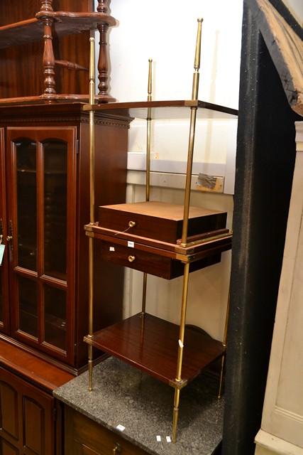 Appraisal: A PAIR OF REGENCY STYLE BEDSIDES WITH BRASS LEGS AND