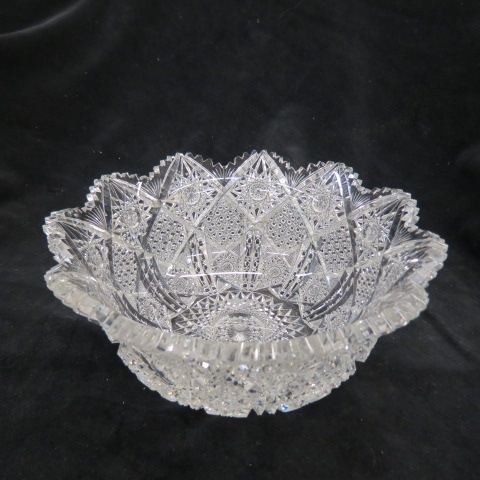 Appraisal: Cut Glass Bowl brilliant period elaborate starburst cane designs in