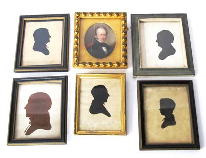 Appraisal: Group of silhouettes and a miniature portraitphiladelphia pa th and