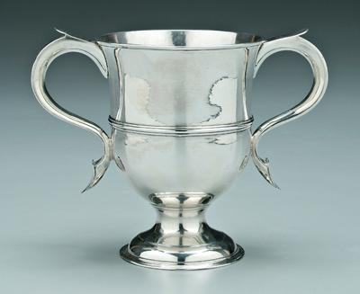 Appraisal: George III English silver loving cup round pedestal base S