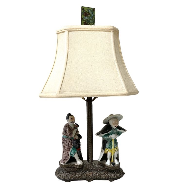 Appraisal: Chinese Porcelain Lamp Chinese Porcelain Lamp Measures inches high x