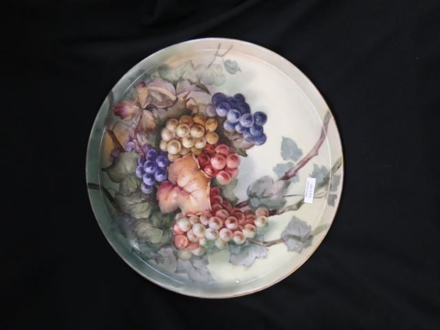 Appraisal: T V Limoges Handpainted Porcelain Tray grape and vine decor