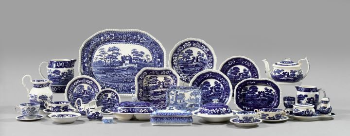 Appraisal: Extensive One Hundred Fifty-Two-Piece English Assembled Blue and White Pottery