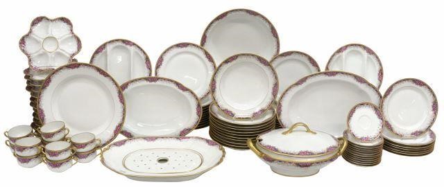 Appraisal: lot of French Limoges porcelain dinner service Paul Pastaud parcel