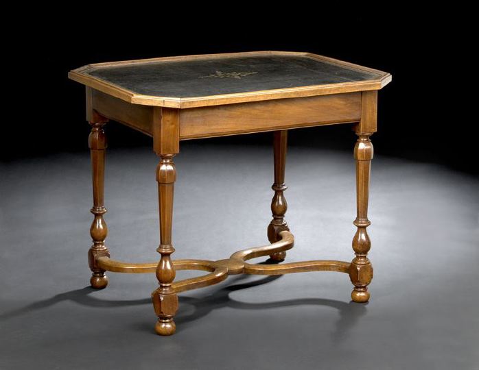 Appraisal: Continental Provincial Fruitwood Writing Table late th century the rectangular