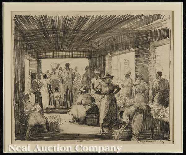 Appraisal: Alfred Heber Hutty American Charleston - Charleston Market graphite on