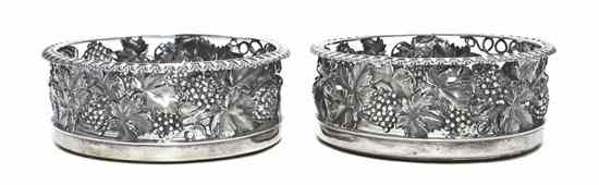 Appraisal: A Pair of George IV Silver Wine Coasters Joseph Craddock